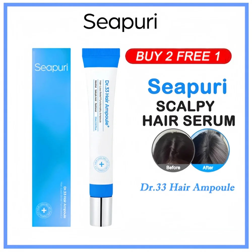SEAPURI anti Hair Loss Serum (Ampoule) | Scalp Health & Regrowth | Seapuri Dr. 33 Hair Care Essence 20Ml